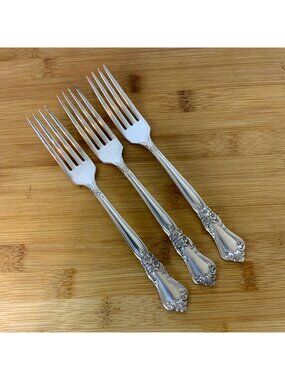 Wm A Rogers Oneida Valley Rose 1956 Set of 3 Forks Silver Plate Discontinued